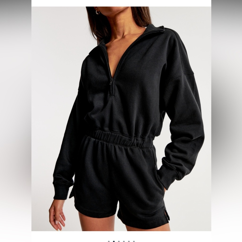 abercrombie long sleeve fleece romper